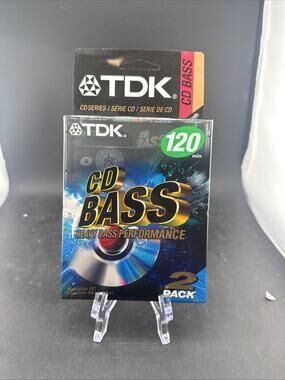 Sealed TDK CD Bass 120 Blank Audio Cassette Tapes 2 Pack Type I Heavy Bass